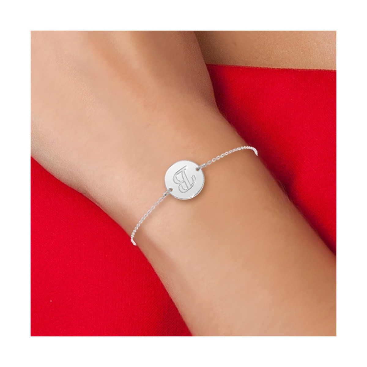 Bracelet lettre B en acier inoxydable SC Crystal