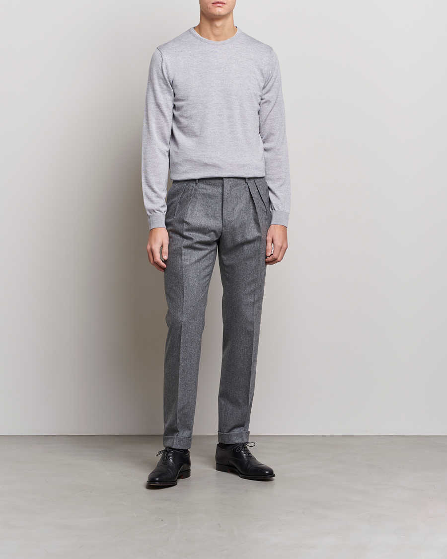 Stenströms Merino Crew Neck Light Grey