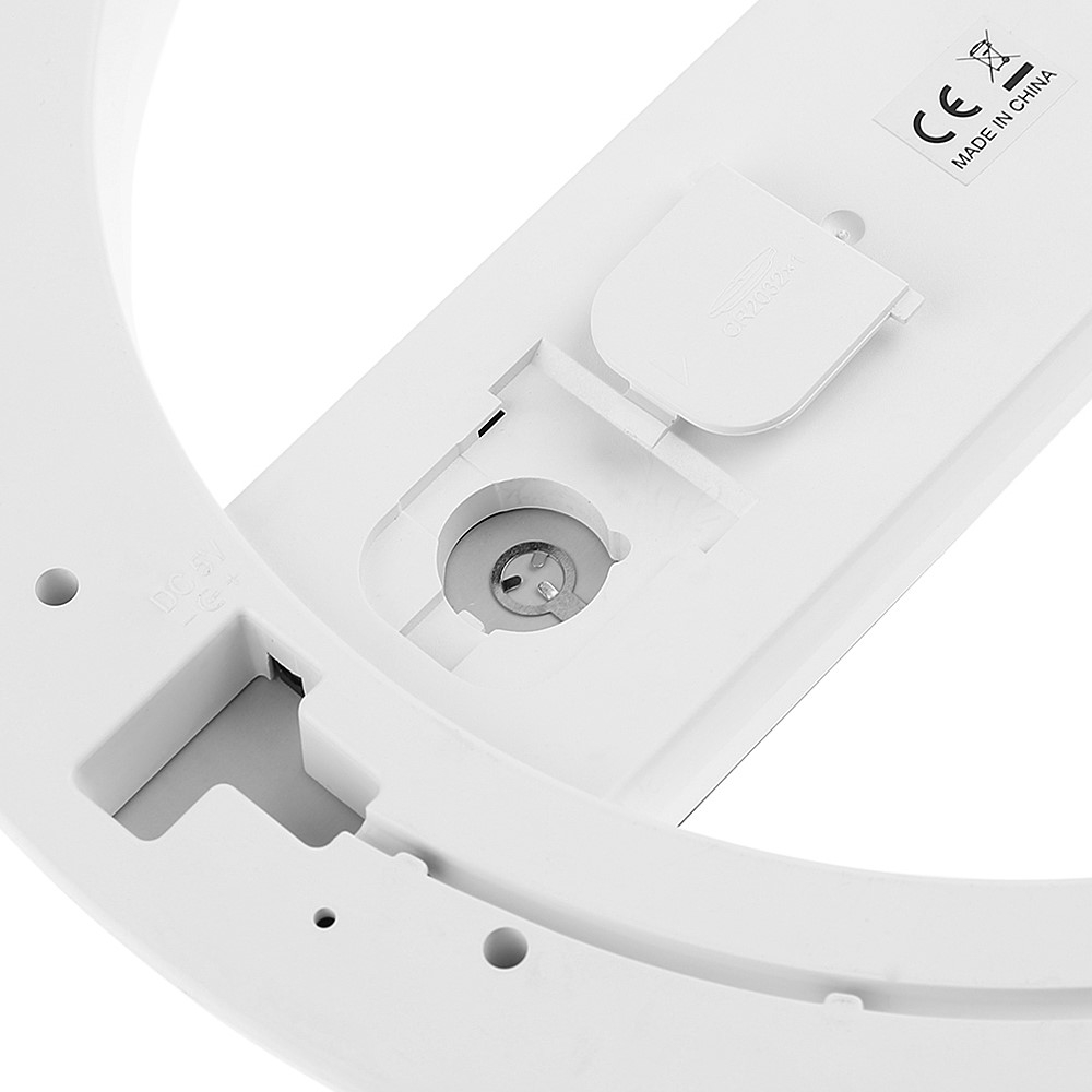 (Ø30.5cm) Digitale LED Wanduhr Spiegel Wecker mit RGB Ring Nachtlicht - Weiss