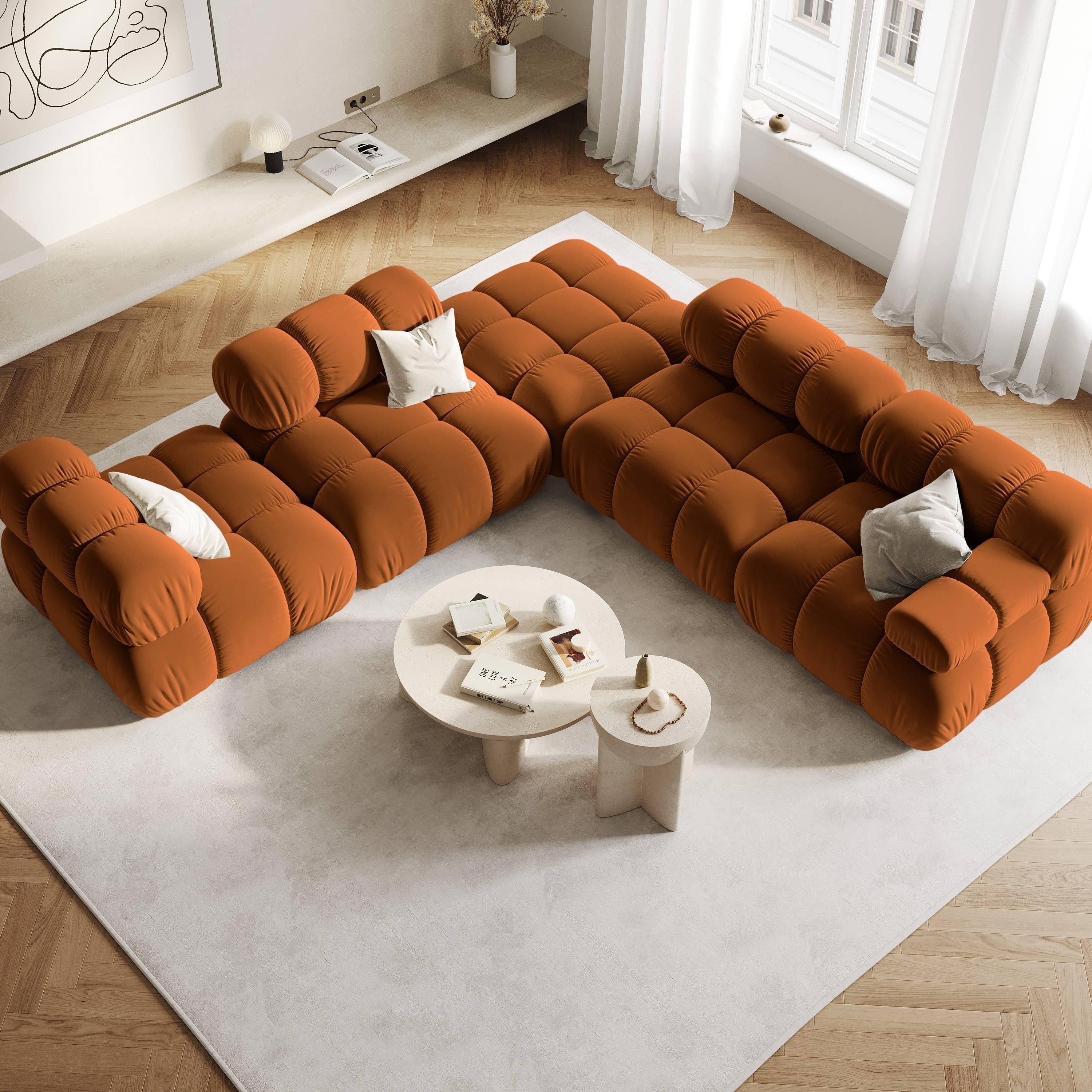 Milo Casa Tropea Modulair Bank Element - Hoek  Rechts - Terracotta