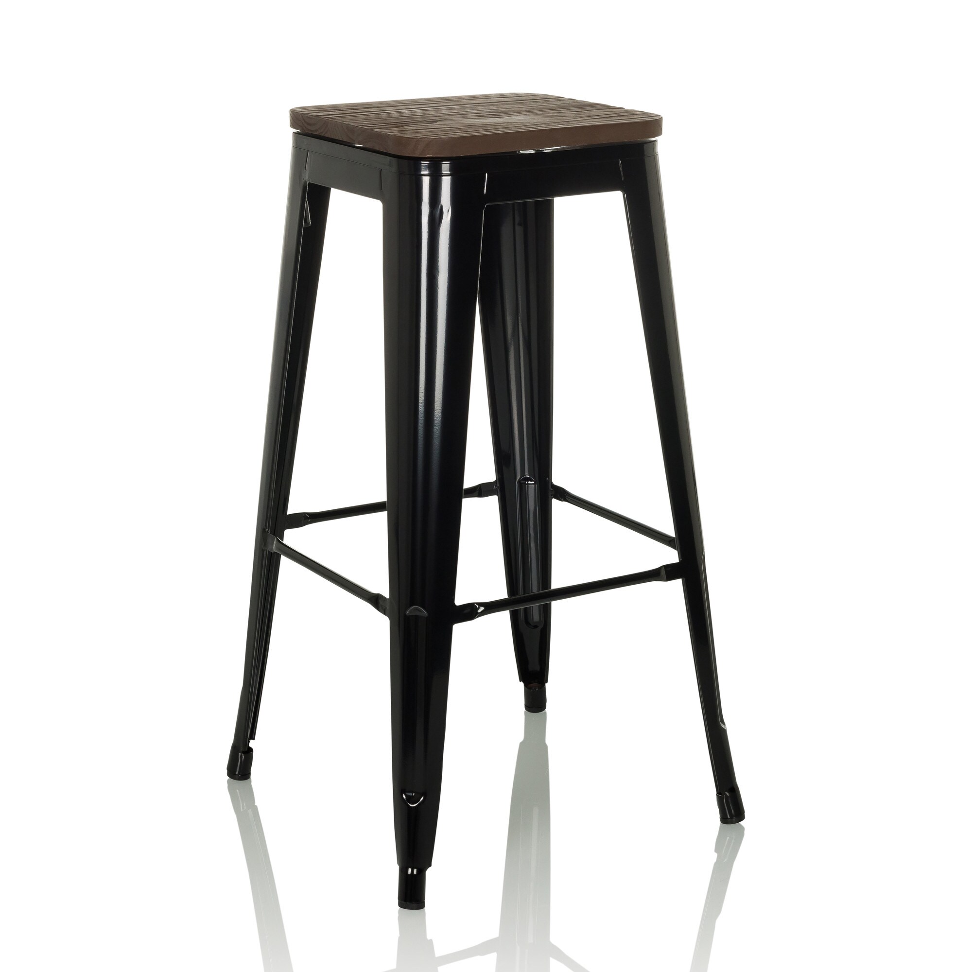 Barhocker VANTAGGIO HIGH WS Stahl / Ulmenholz ohne Armlehnen hjh OFFICE
