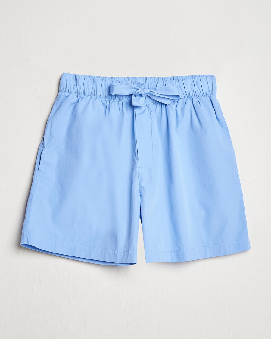 Tekla Poplin Pyjama Shorts Cornflower Blue