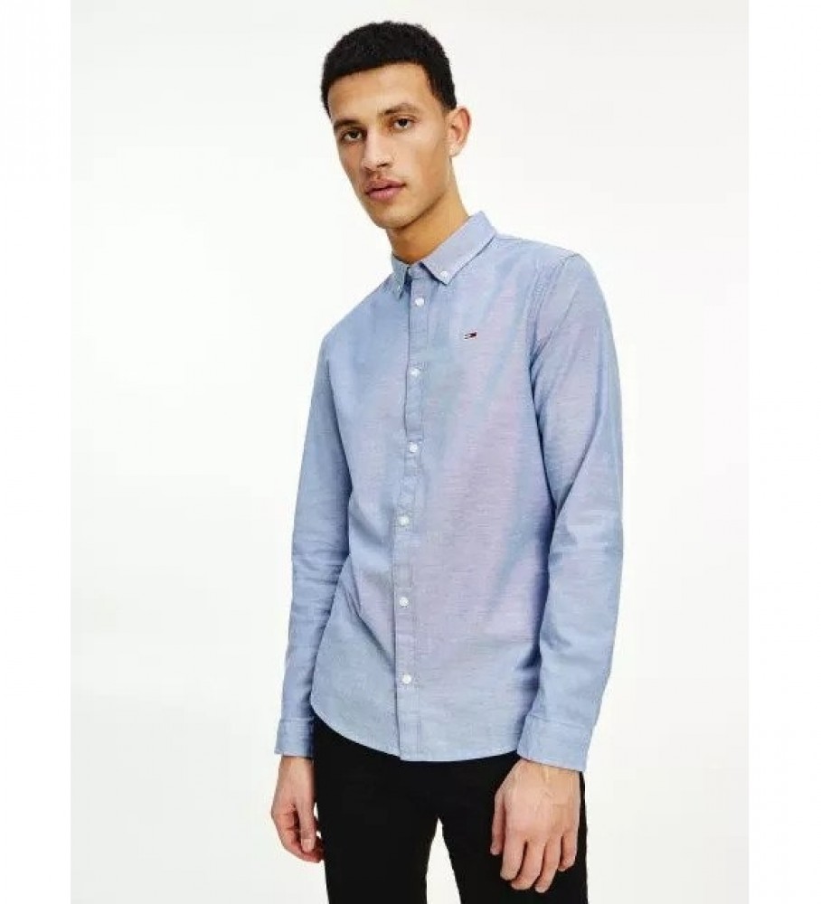 Camisa Tommy Jeans TJM Slim Stretch Oxford azul