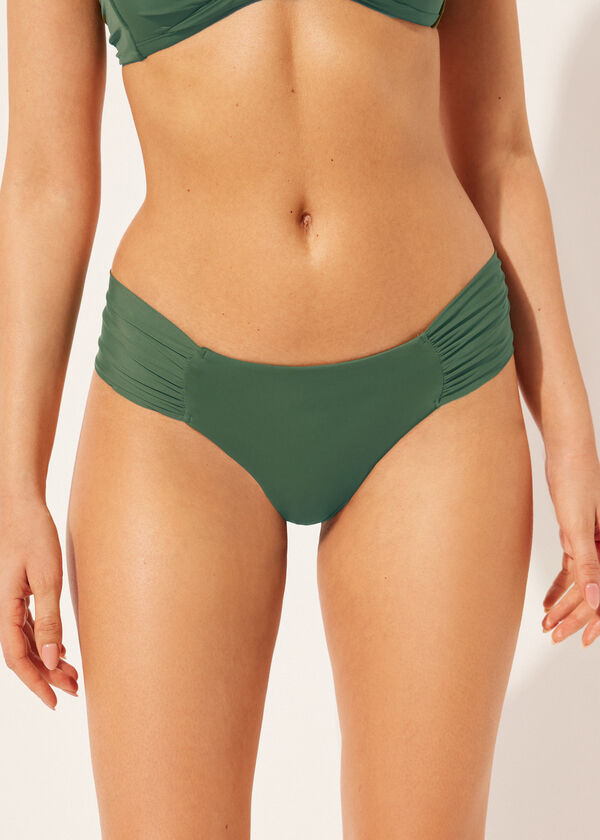 Cueca de biquíni brasileira franzida Indonésia