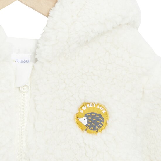 Golden Winter Veste à capuche en fourrure   Ecru Peluche        de               P'tit bisou