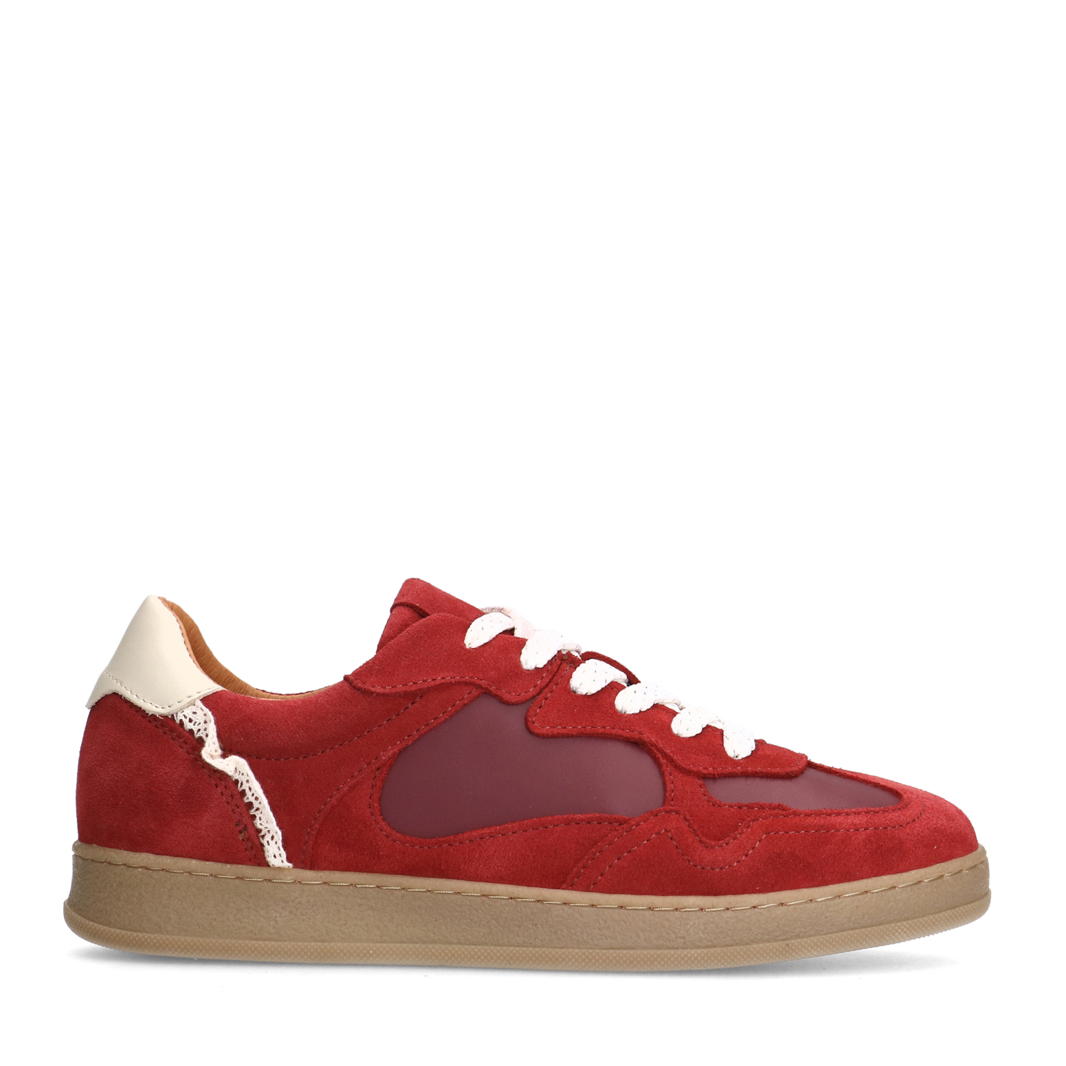 Rode suède sneakers