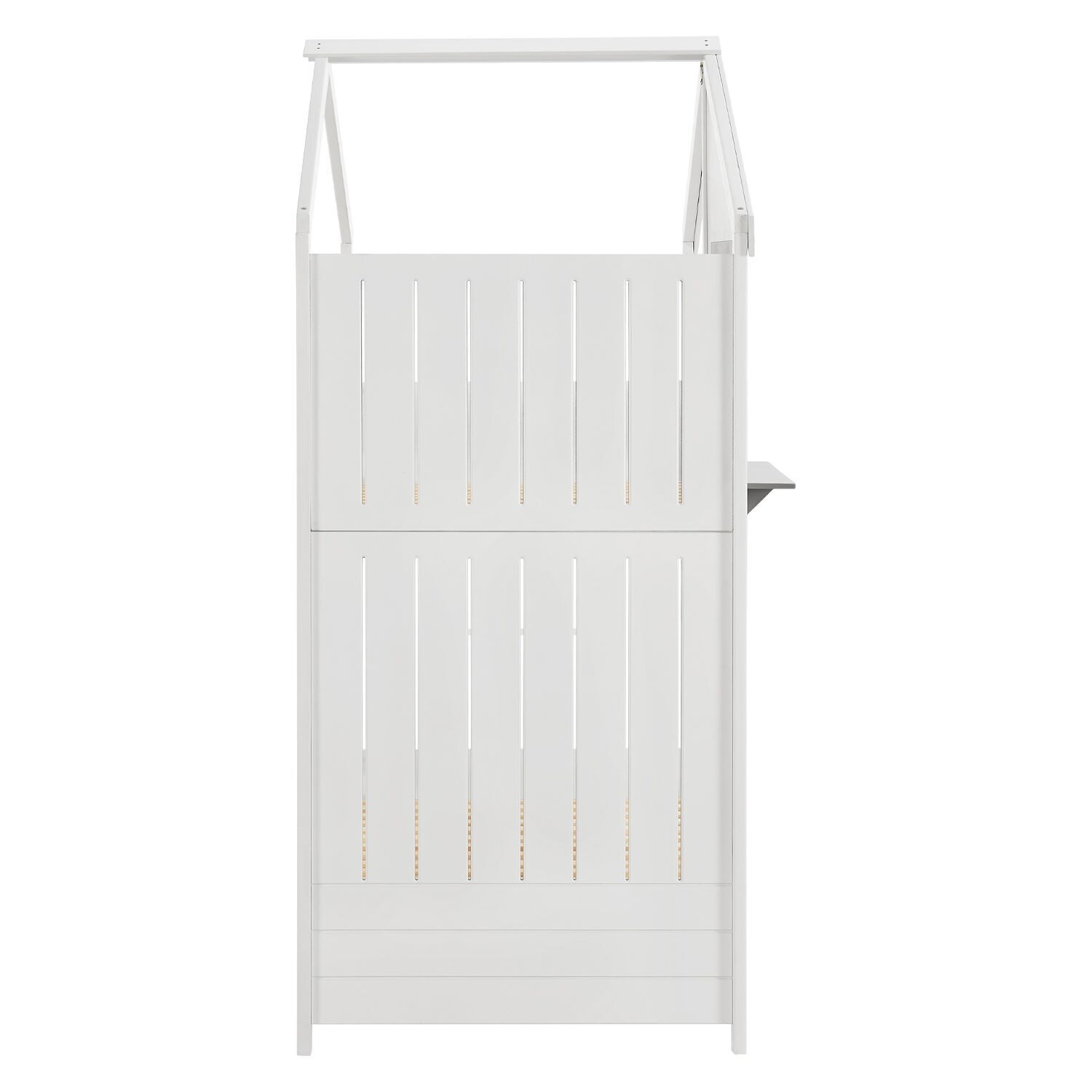 Juskys Kinder Hochbett Traumhaus 90x200 cm - Kinderbett mit Dach, 2 Betten & Lattenrost - Bett Weiß