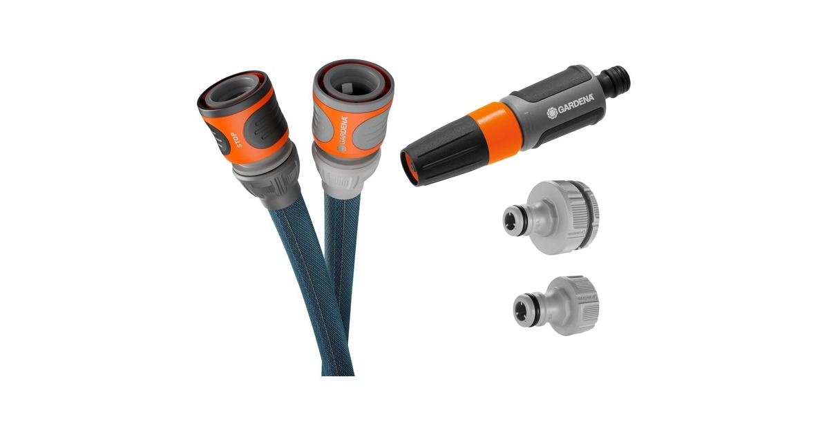 GARDENATextielslang Liano Xtreme 30 m Set  (Donkergrijs/oranje)