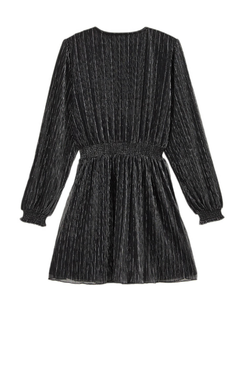 WE Fashion semi-transparante jurk zwart/zilver