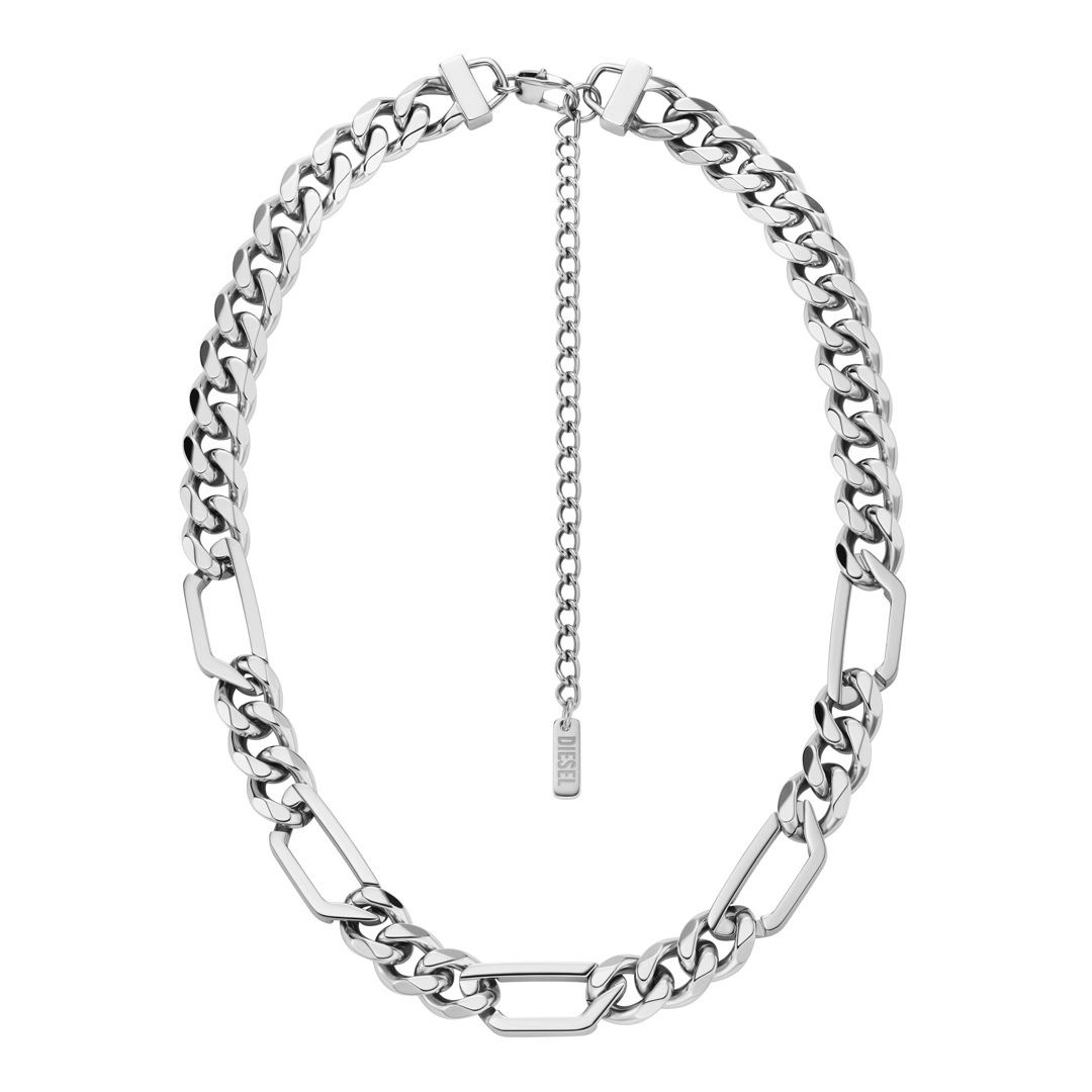 Diesel Kette Oval D Logo Silbrig