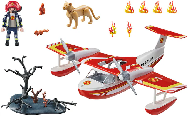 Playmobil® Konstruktions-Spielset »Feuerwehrflugzeug mit Löschfunktion (71463), Action Heroes« Made in Europe