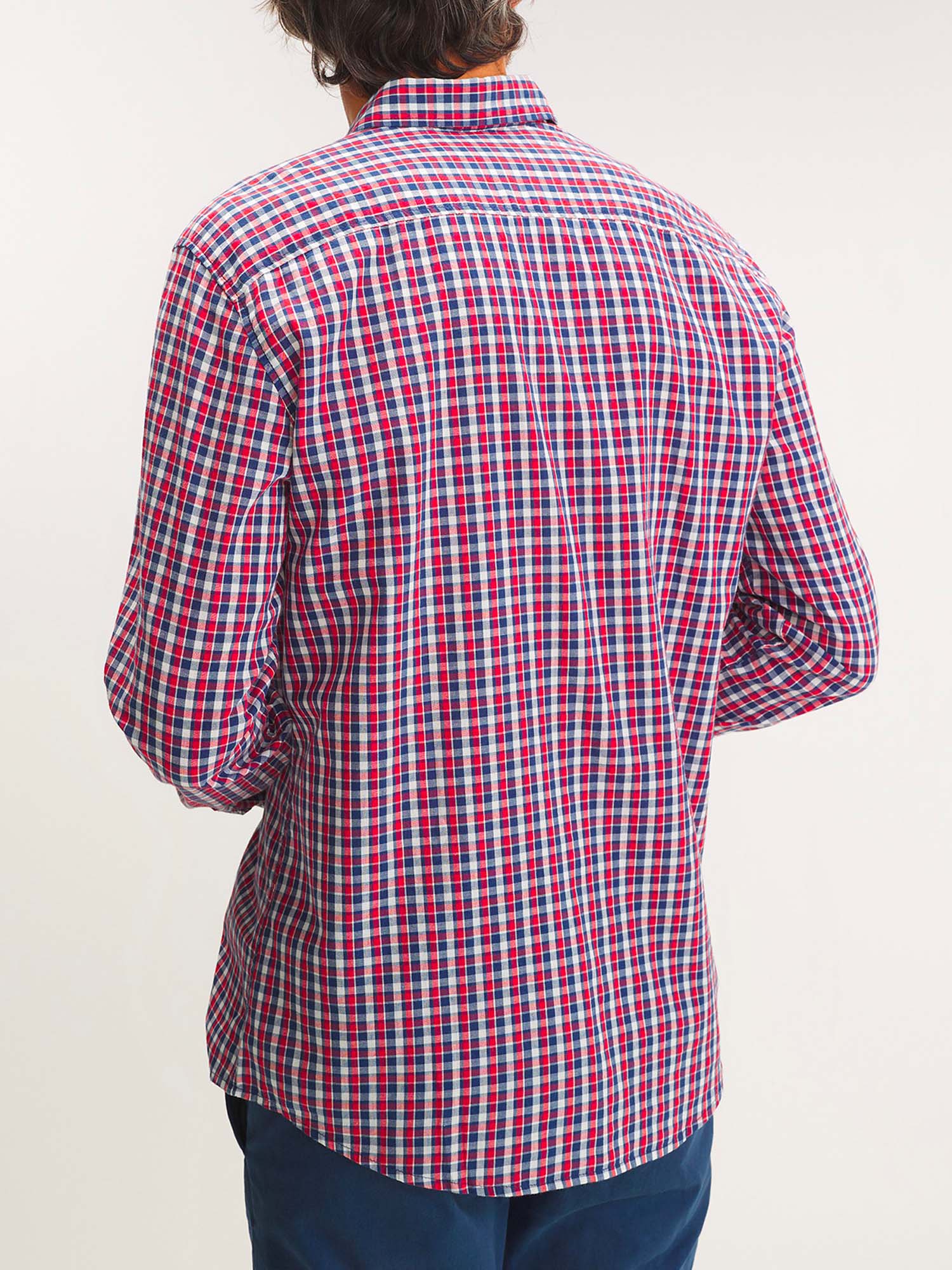 Chemise Homme Petits Carreaux Rouge et Bleu