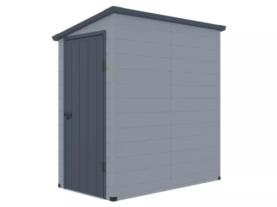 Abri de jardin en résine adossé gris anthracite 2,09 m² ALBERTO