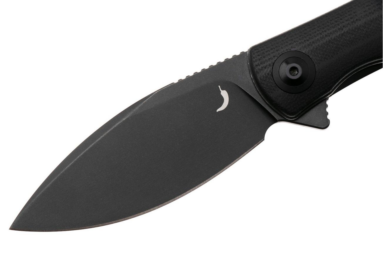 Trollsky Knives Mandu Evo MTE003 Blackwashed 14C28N, Black G10, zakmes, Michael Trollsky design