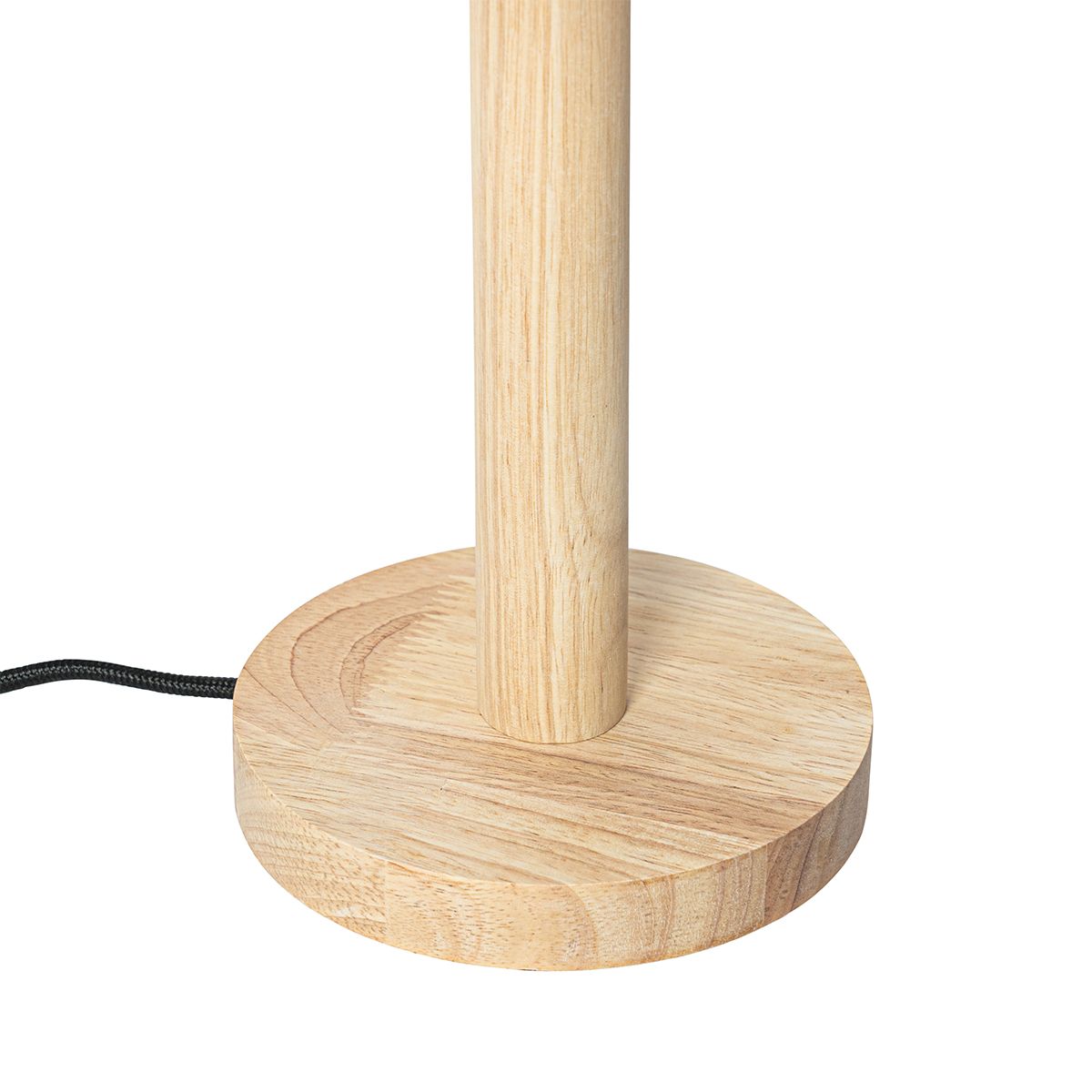 Landelijke tafellamp hout met linnen kap naturel 25 cm - Mels