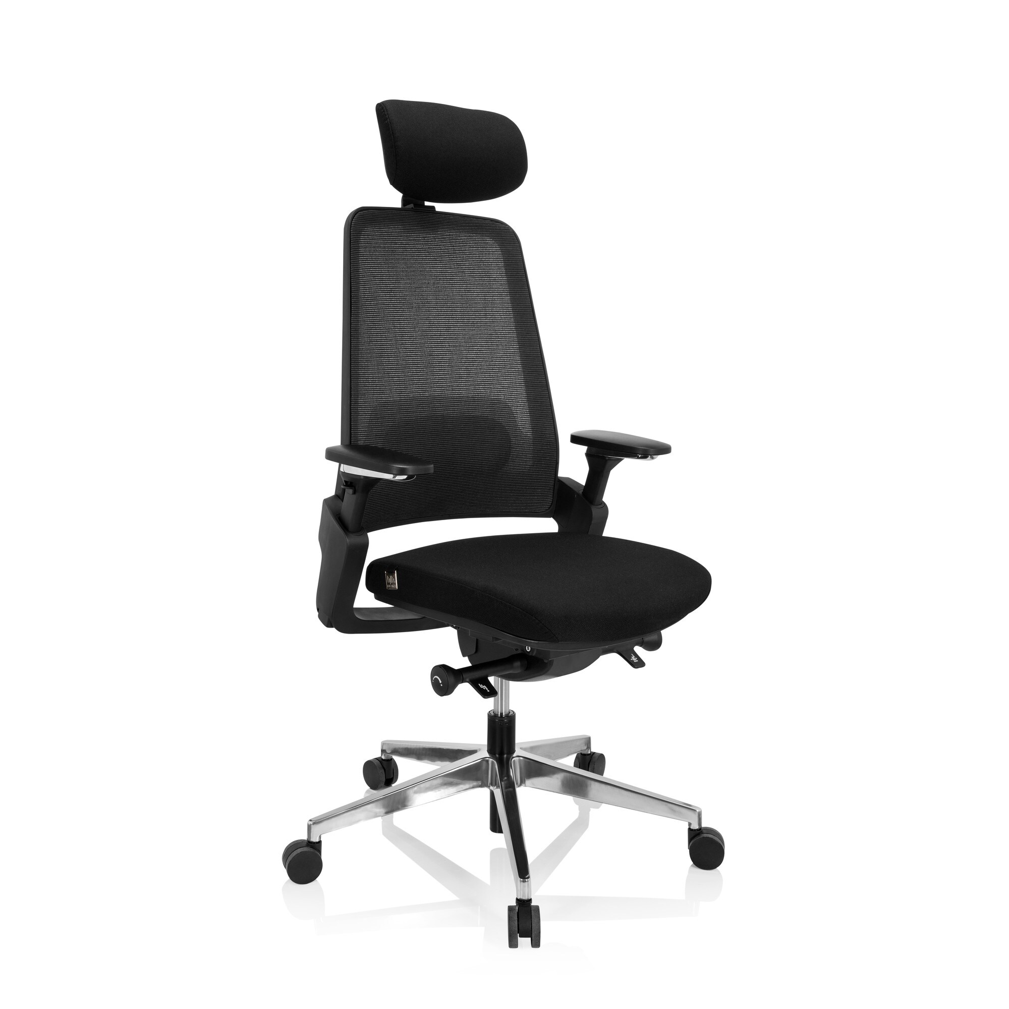 Profi Bürostuhl BRACIO Stoff/Netzstoff mit Armlehnen (höhenverstellbar) hjh OFFICE