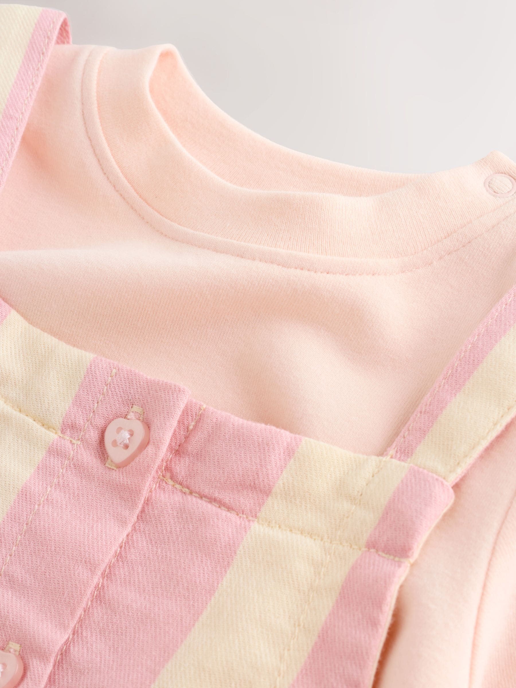 Crème/roze gestreept - Baby Set van bretelbroeken en Bodysuit 2 Pieces (0mnd.-3jr)