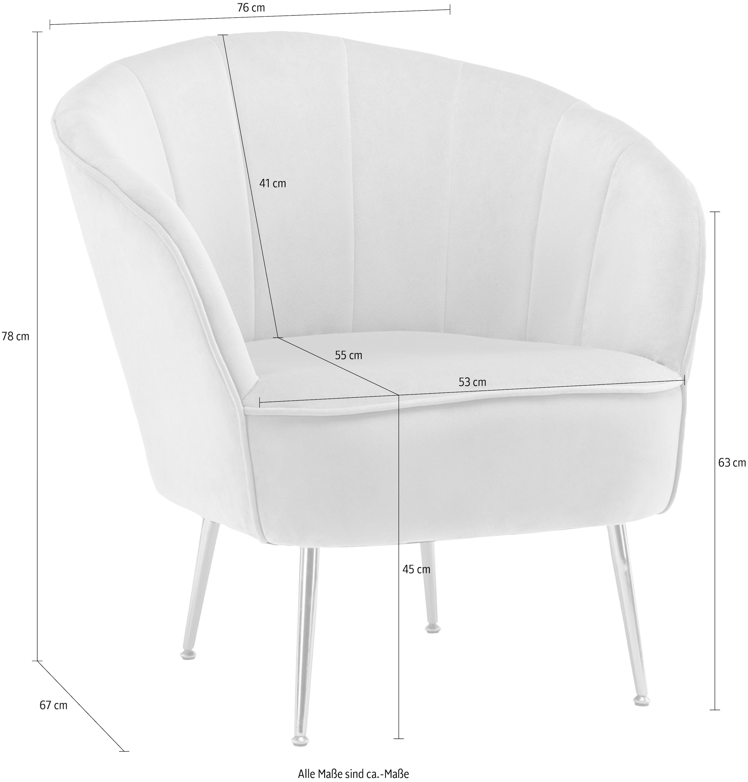 Kayoom Sessel »Poola 100, gemütlicher Cocktail-Sessel, edler Samtbezug« 1 Stk. tlg. samtweich, gesteppt, gemütlich, tiefe Sitzhöhe von 79cm