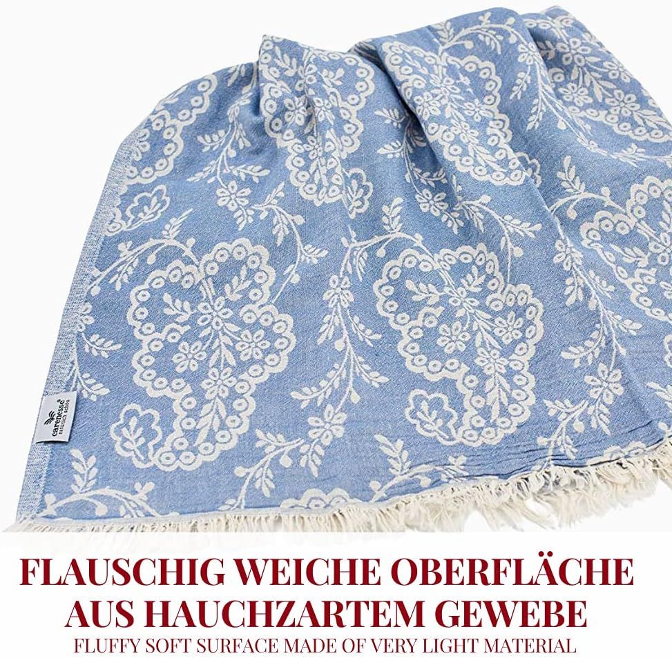 Carenesse Hamamtuch Paisley floral 90*175 cm blau