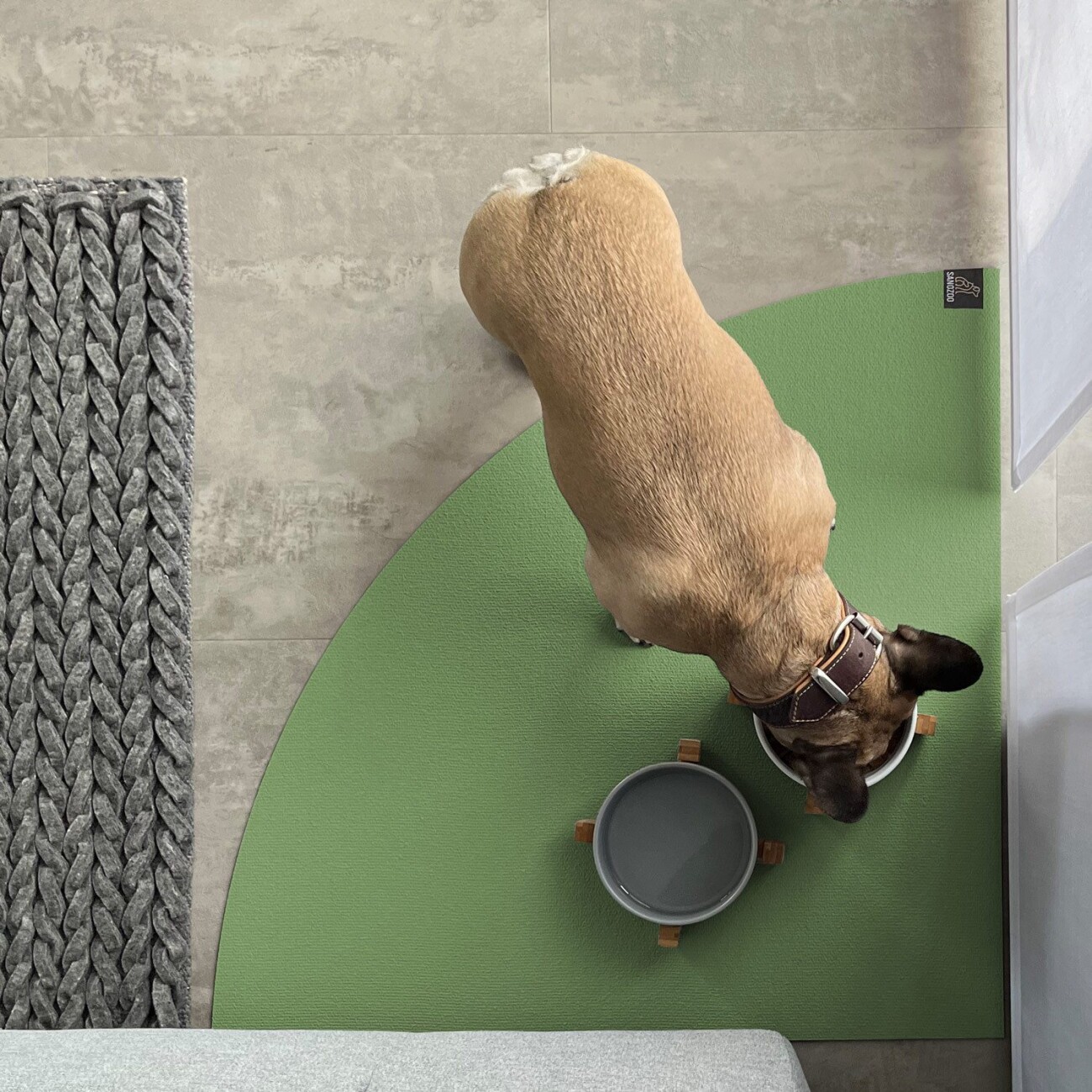 SANOZOO ® - Napfunterlage Eckrund - Öko-Tex und Made in Germany blassgrün 60 cm, 60 cm