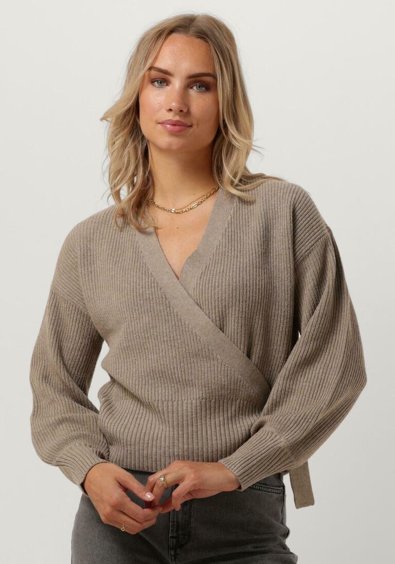 OBJECT beige object vest objmalena l/s wrap cardigan noos