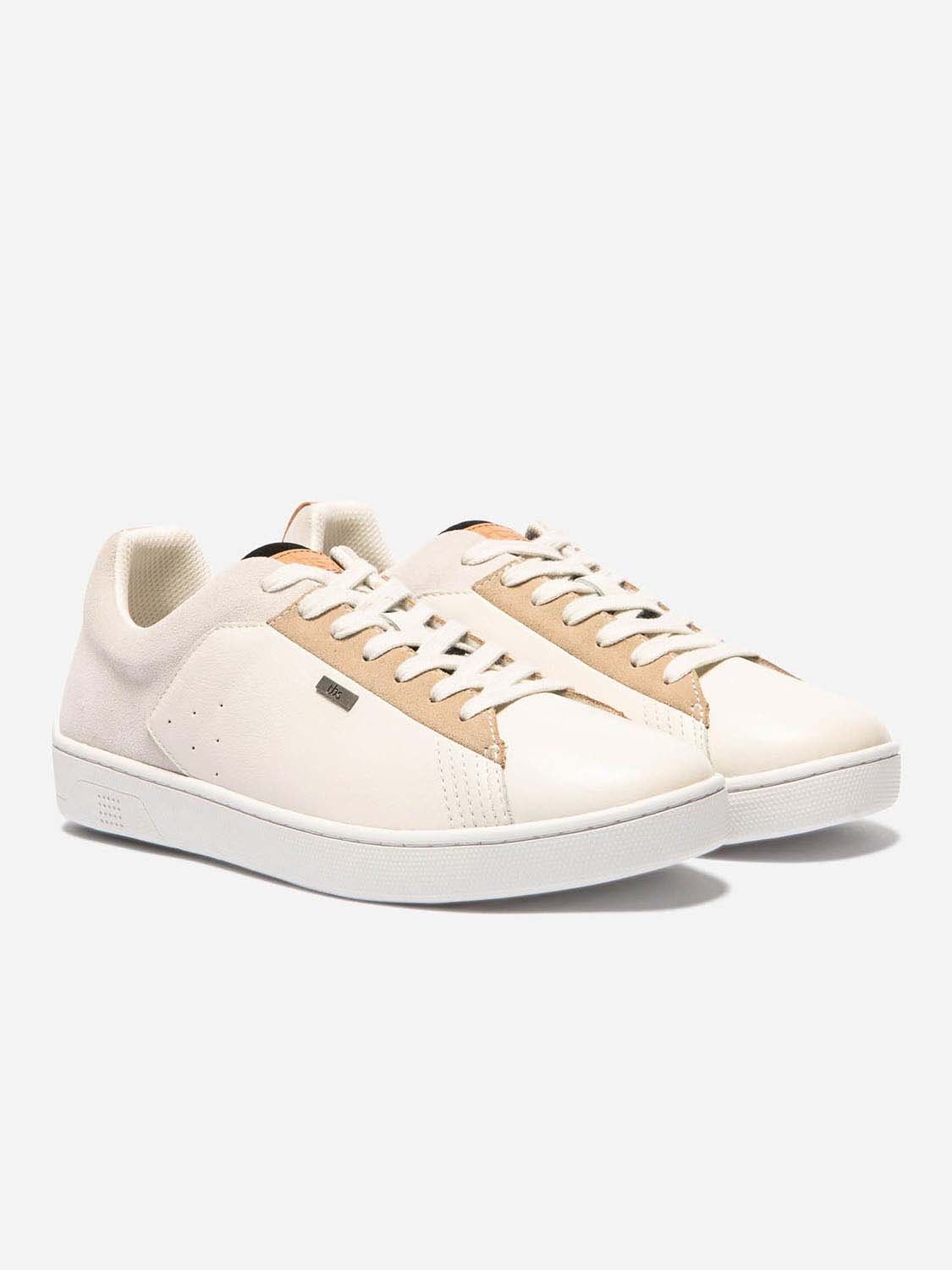 Baskets Homme Confort Purefoam Dessus Cuir Blanc et Sable