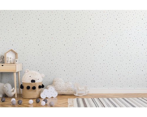 Vliesbehang 38116-4 Little Love dots grijs rood