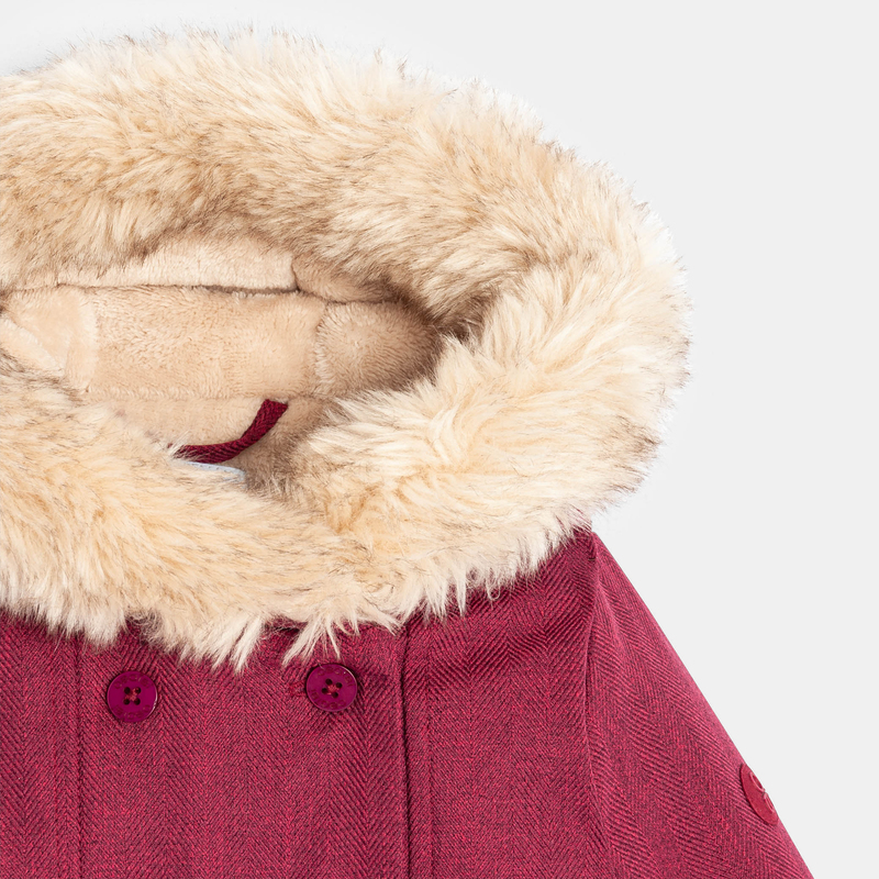 Manteau de ville fourré violet bébé fille