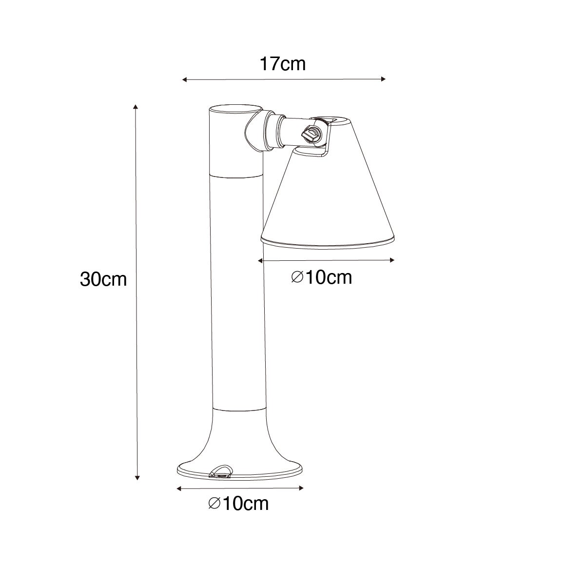 Moderne buitenpaal, roestbruin, 30 cm, IP44, verstelbaar - Ciara