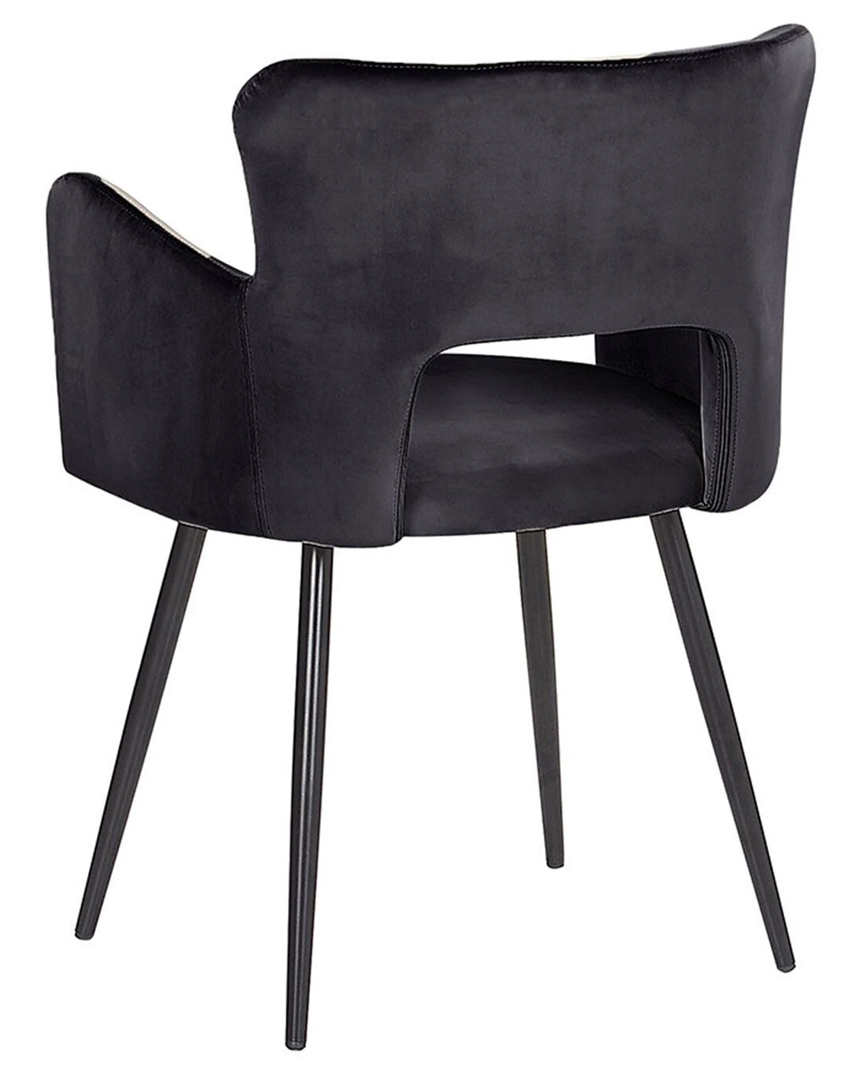 Set van 2 eetkamerstoelen SANILAC Fluweel Zwart