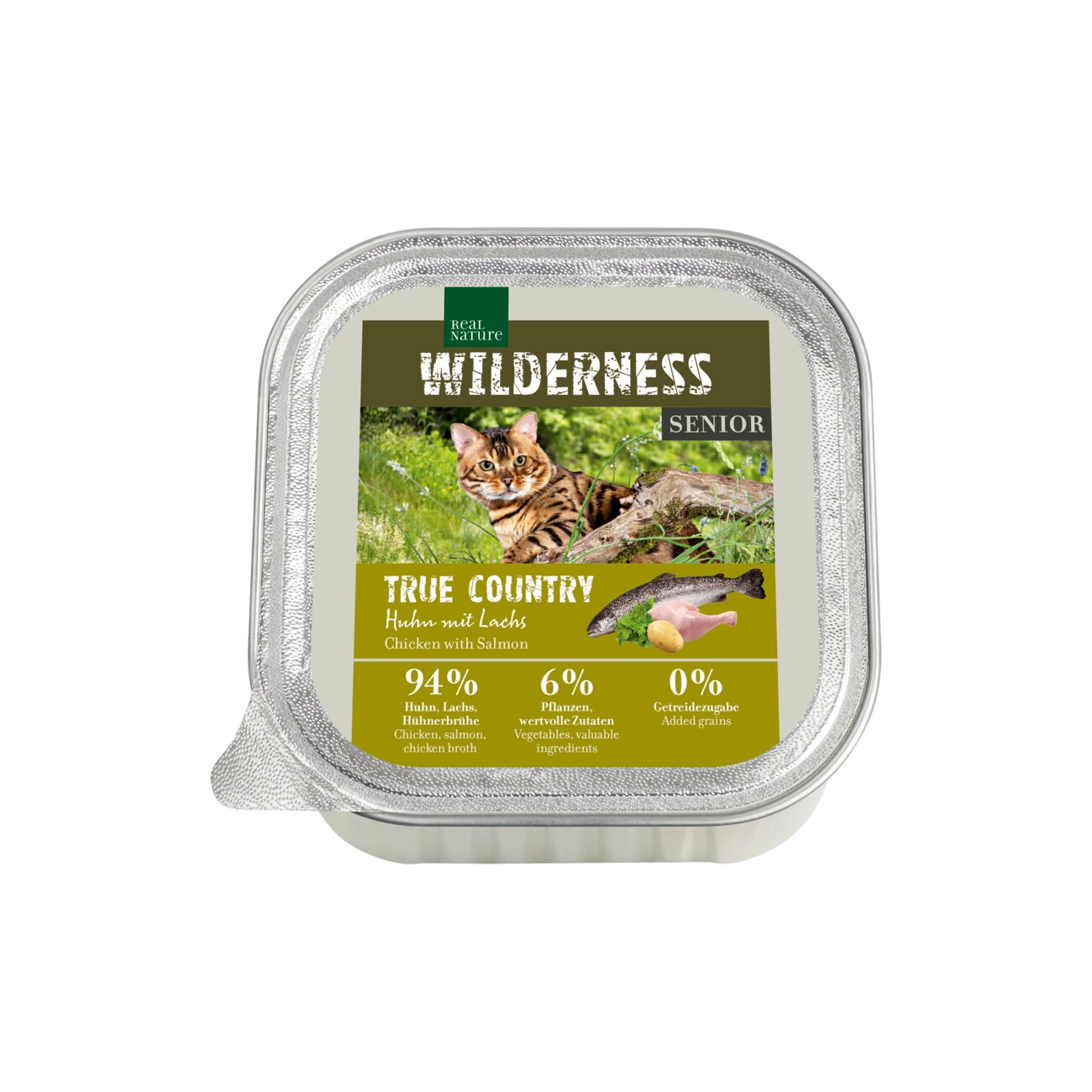 REAL NATURE WILDERNESS Nassfutter Katze, Senior, Huhn mit Lachs 16x100 g