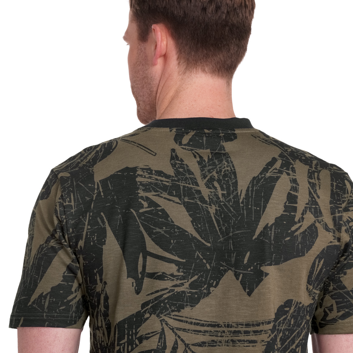 VanVaan Herren T-Shirt mit Allover-Print dunkeloliv