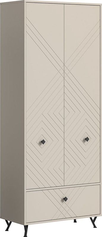 Xonox.Home - Notities Kledingkast - Zandbeige - 190x191 cm