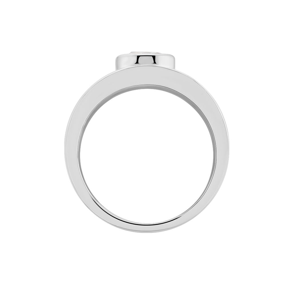 Bague Solitaire Electre Argent Blanc Oxyde De Zirconium