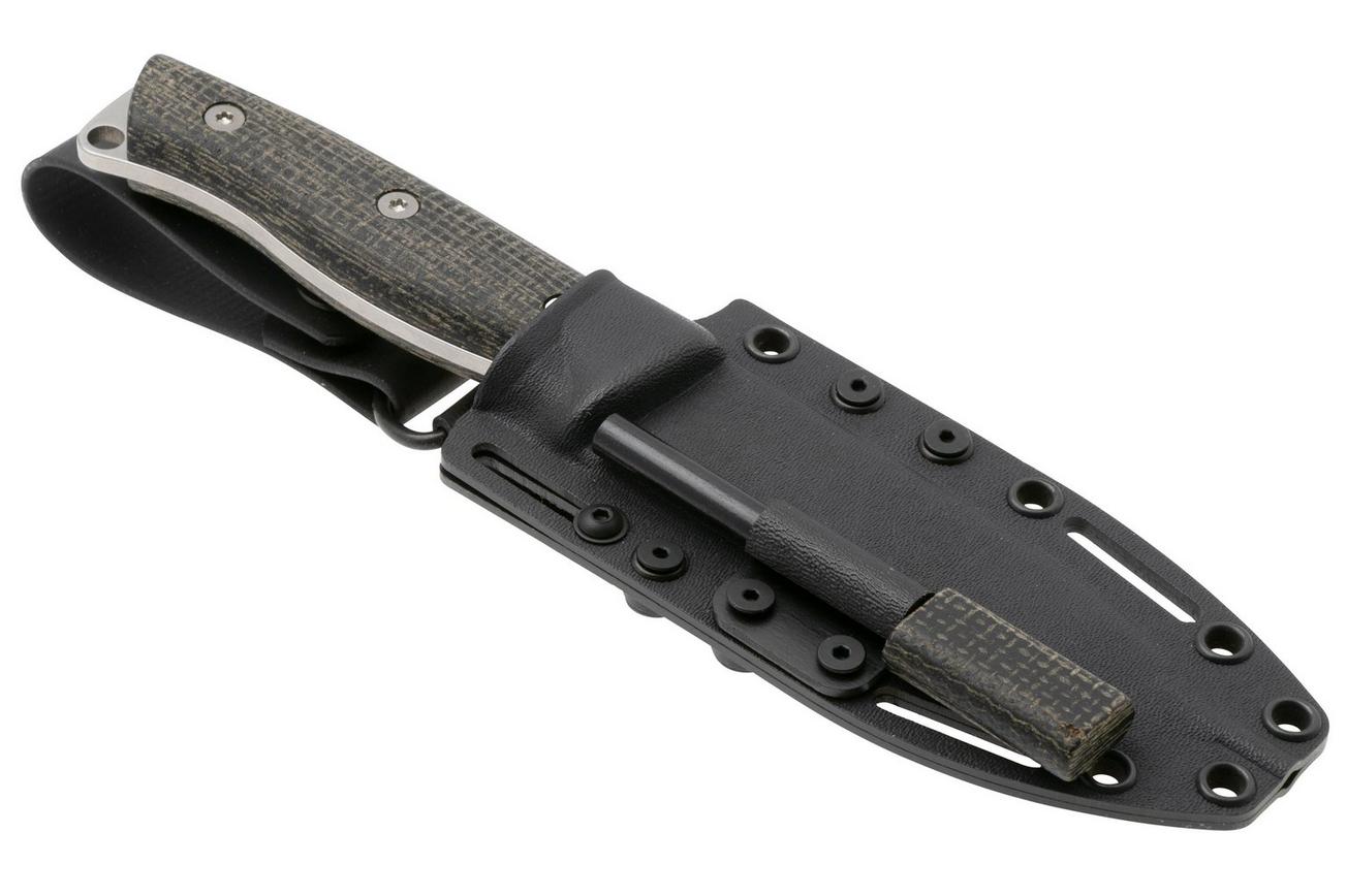 White River Knives Ursus 45 WRUR45-BBL-MAG, Stonewashed MagnaCut, Black Burlap Micarta, bushcraftmes
