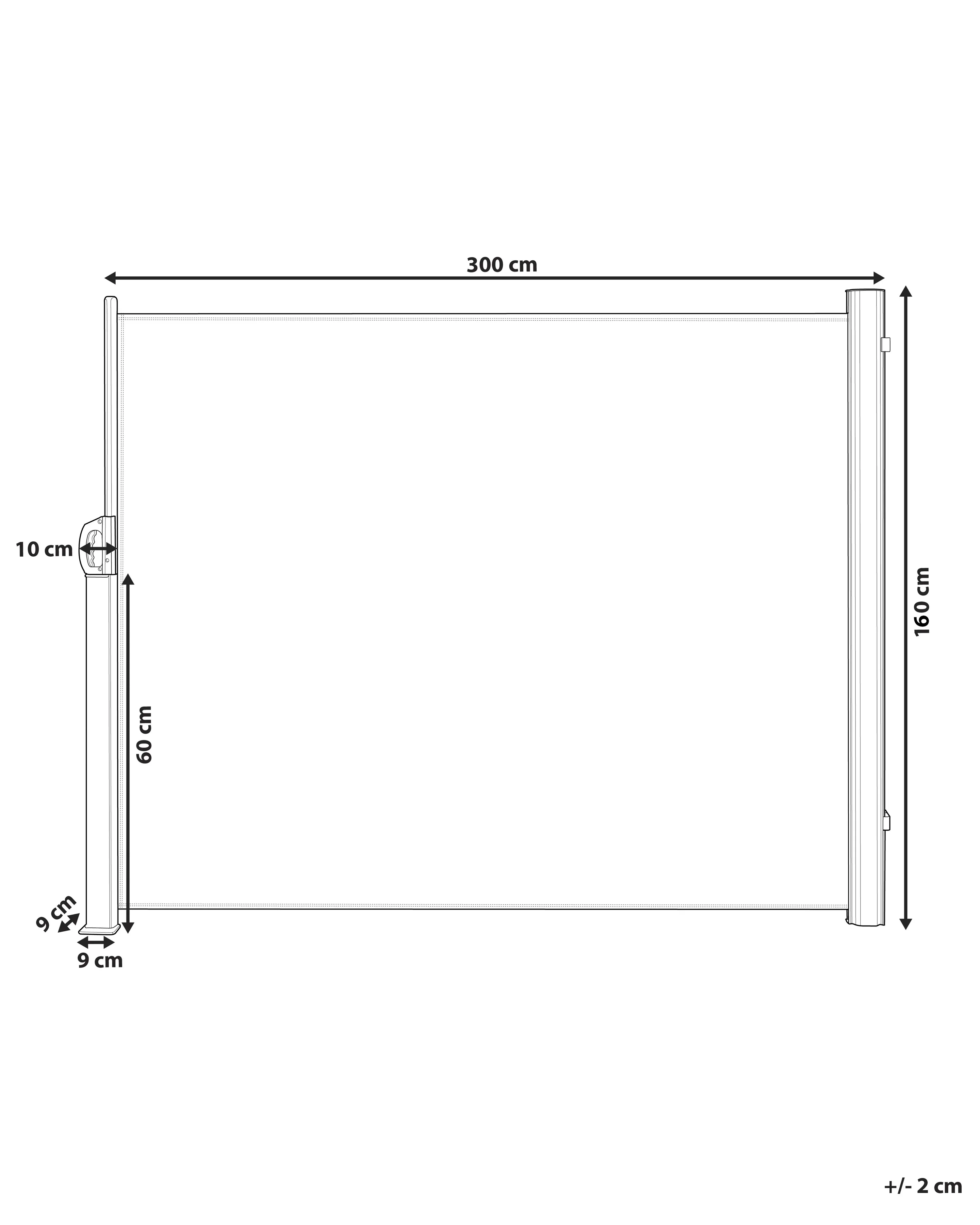 Zijluifel DORIO 305 cm 160 cm Lichtgrijs