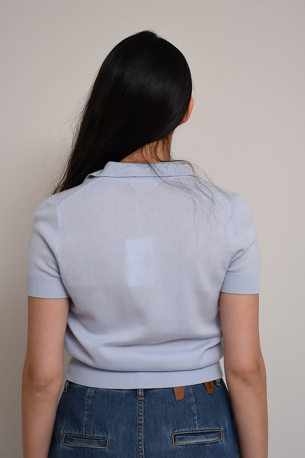 Wool knitted polo