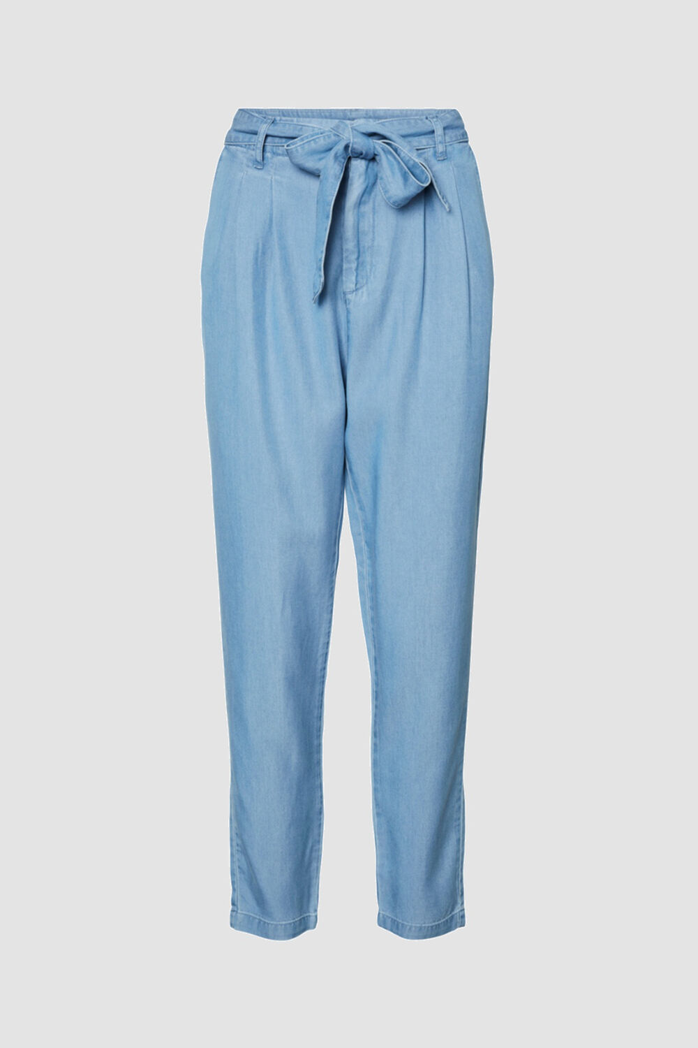 Calça de cano alto TENCEL™ com cinto - Azul