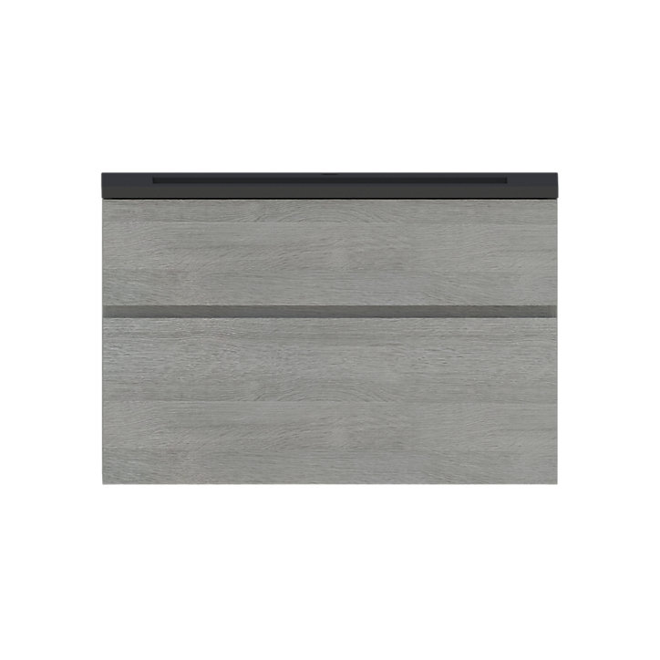 Plan vasque en résine noir faible profondeur blanc Calao 90 cm