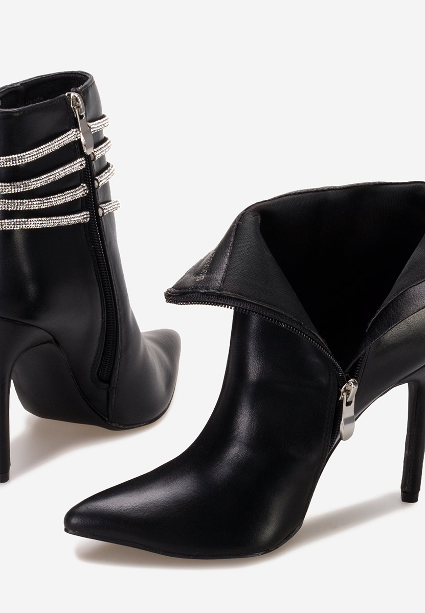Bottines à talon fin noires Ruesca