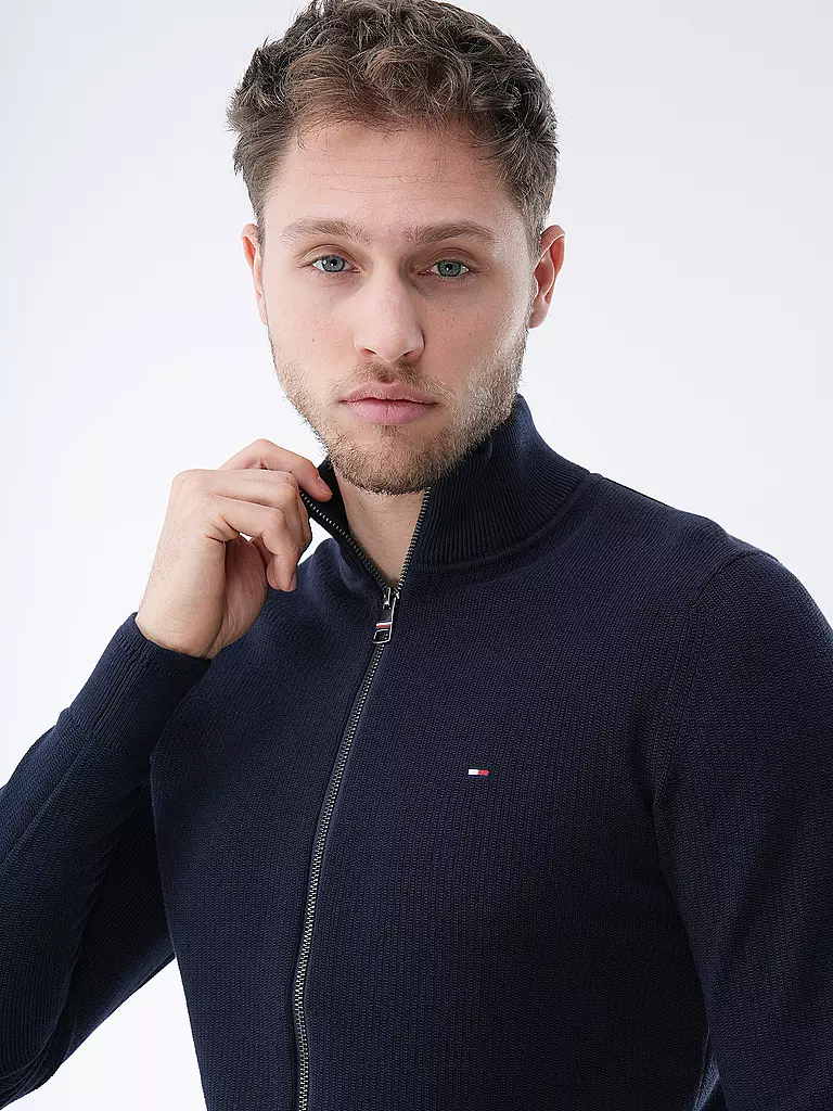 TOMMY HILFIGER Strickjacke blau