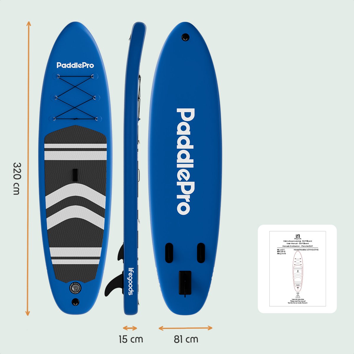 Lifegoods paddlepro sup board - blue
