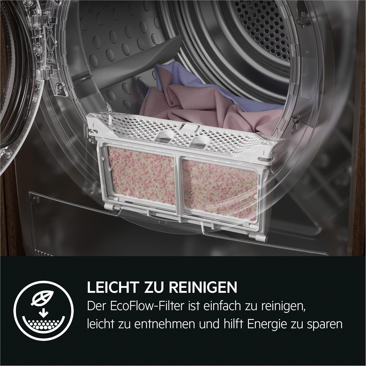 AEG Wärmepumpentrockner 8 kg, Serie 7000: SensiDry schonendes & energiesparendes Trockenverfahren, neue Energiekl. C, Mengenautomatik, Schontrommel, wechselende Drehrichtung, Knitterschutz, TR7T65680