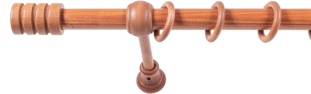 SN DECO GROUP Gardinenstange »Pisa« 1 läufig-läufig Fixmass 28 mm, Holz, verschiedene Längen und Farben, Komplettset
