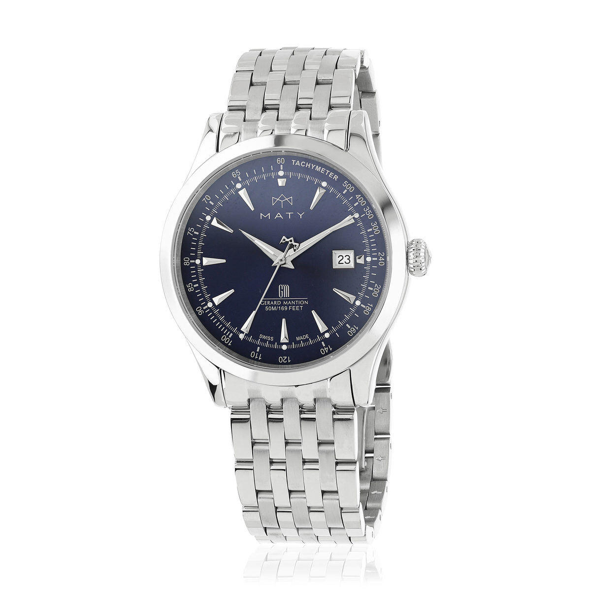 Montre MATY GM cadran bleu foncé bracelet acier