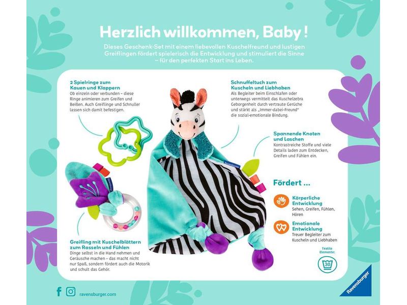 play  Geschenkset Zebra Liebevoll gestaltetes Geschenk-Set zur Geburt