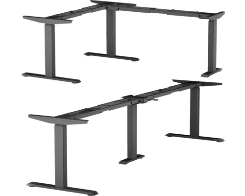 Hoektafelonderstel E-CORNER, 3-traps elektrisch in hoogte verstelbaar 640-1290 mm, zwart, 3 motoren