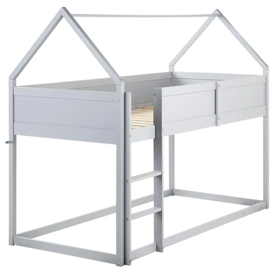 DIENNE - Kinderbed - Grijs - 90 x 200 cm - Dennenhout
