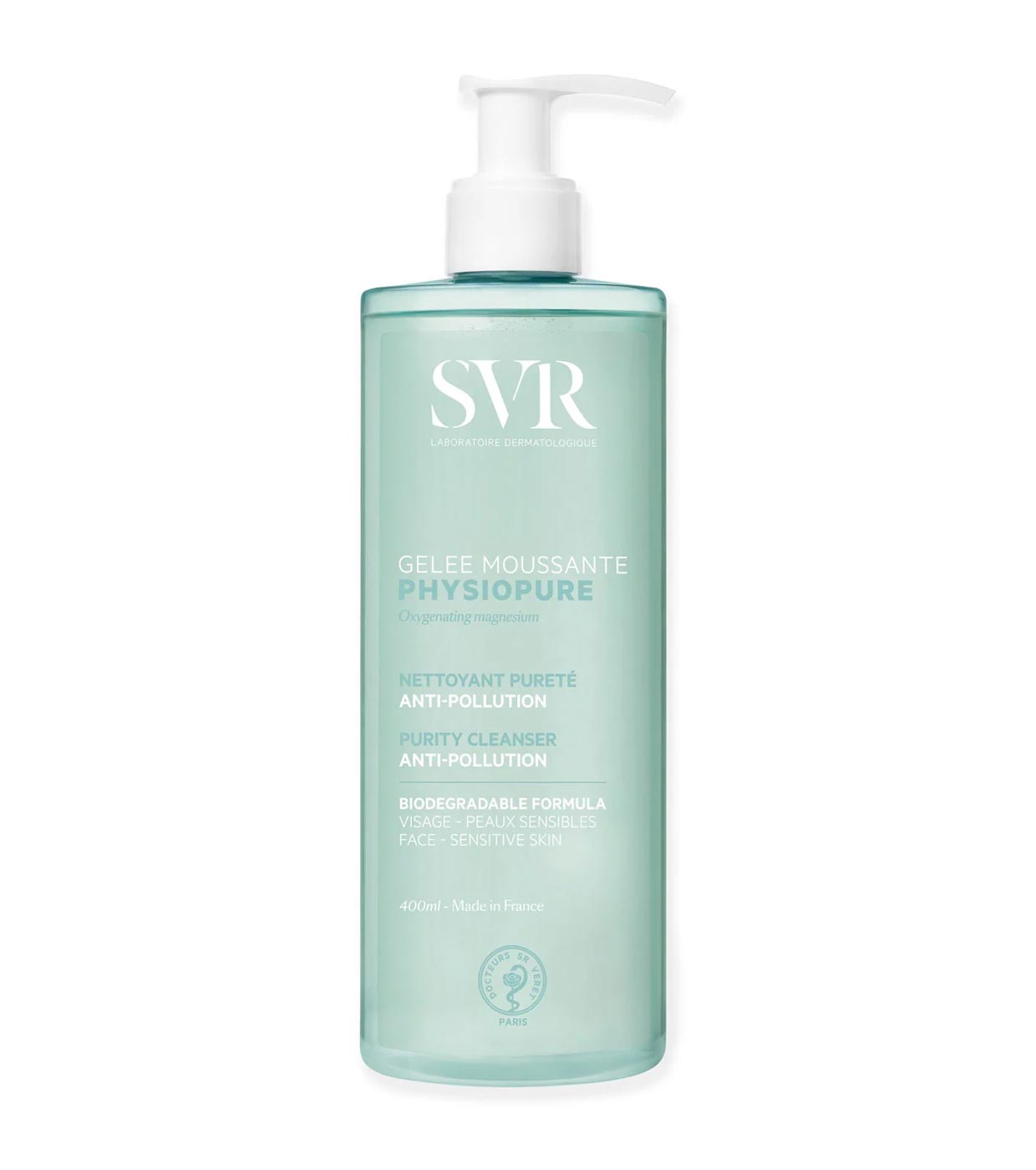 SVR - *Physiopure* - Gel de limpeza facial purificante e antipoluição 400ml