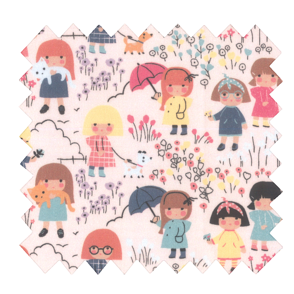 Tissu Coton Au Mètre Petites Filles Pop
